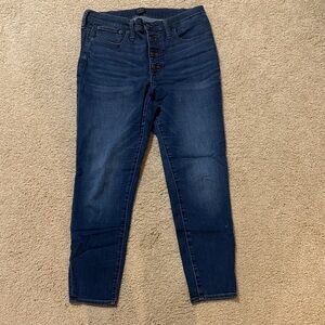J. Crew 9” High Rise Skinny Dark Blue Jeans